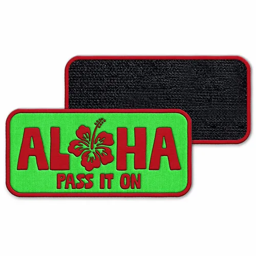 Rectangle Aloha Velcro Patch - Custom Socks Now
