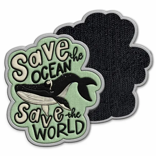 Save the Ocean Velcro Patch - Custom Socks Now