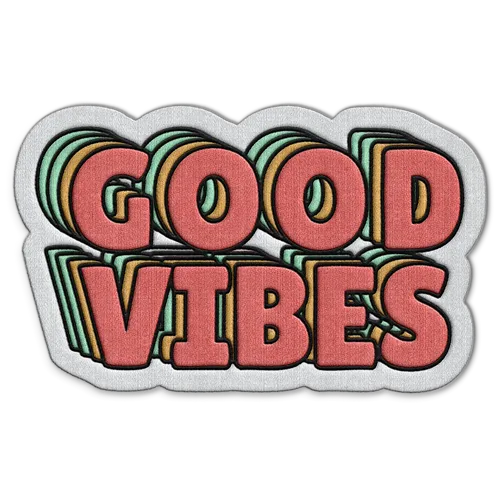 Good Vibes Hat Patch - Custom Socks Now