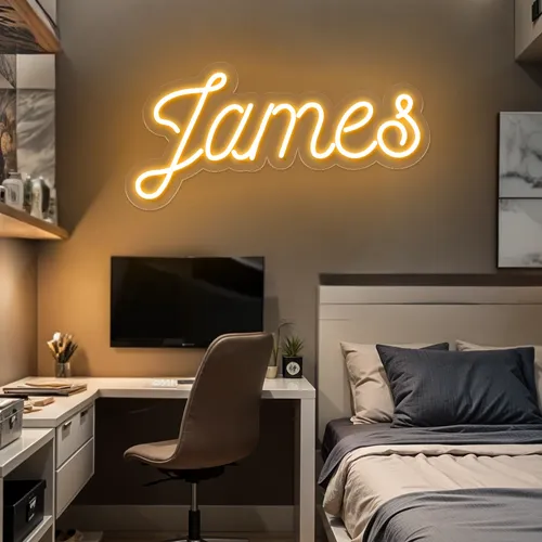 James Neon Sign - Custom Socks Now