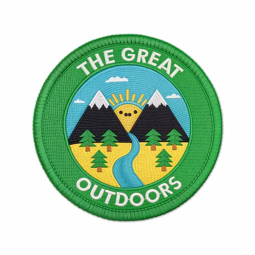 Round The Great Outdoors Iron On Patch - Custom Socks Now