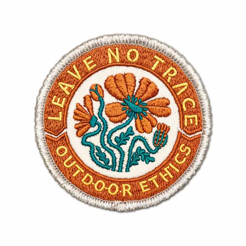Round Leave No Trace Iron On Patch - Custom Socks Now