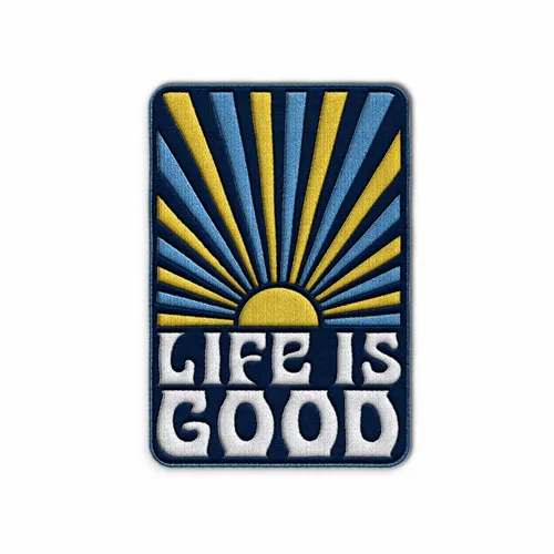 Rectangle Life is Good Iron On Patch - Custom Socks Now