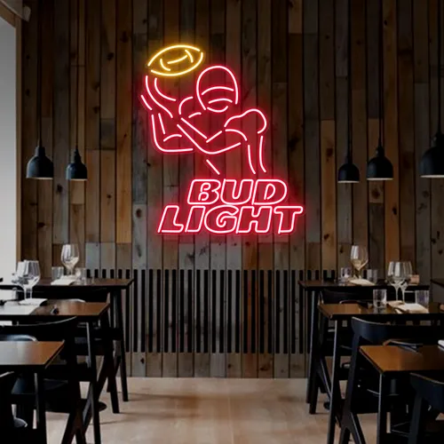 Team Football Bud Light Neon Sign - Custom Socks Now