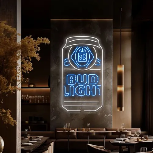 In Can Bud Light Neon Sign - Custom Socks Now
