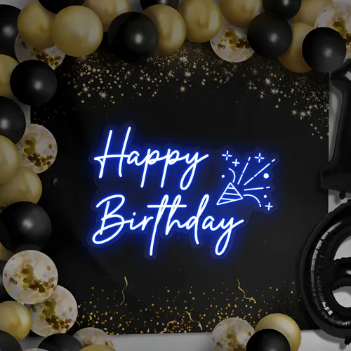 Happy Birthday Cheers Neon Sign - Custom Socks Now