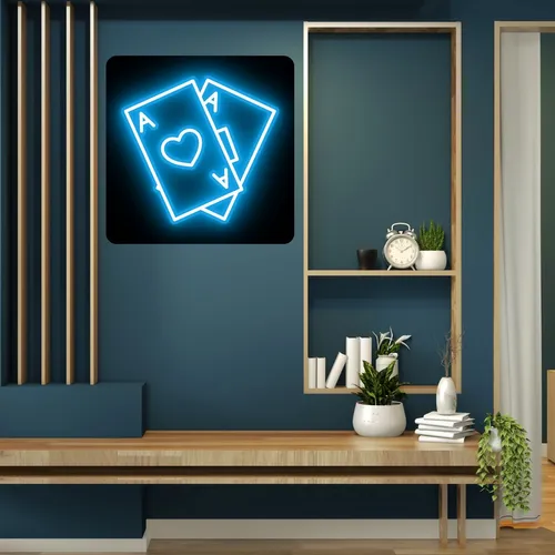 Ace in Black Neon Sign - Custom Socks Now