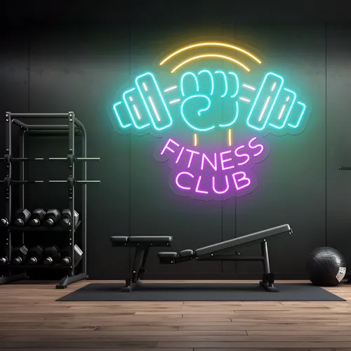 Barbell Neon Signs - Custom Socks Now