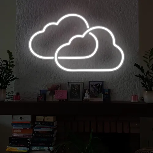 Twin Cloud Neon Signs - Custom Socks Now