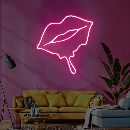 Pouty Lips Neon Signs - Custom Socks Now