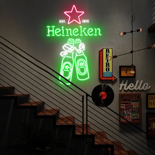 Heineken Neon Signs - Custom Socks Now