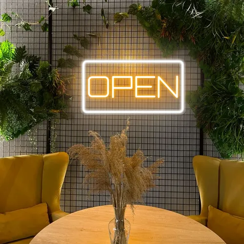 Inviting Open Neon Sign - Custom Socks Now