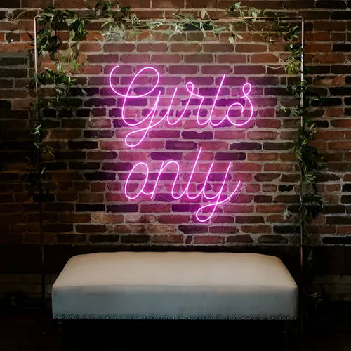 Chic Pink Girls Only Neon Sign - Custom Socks Now