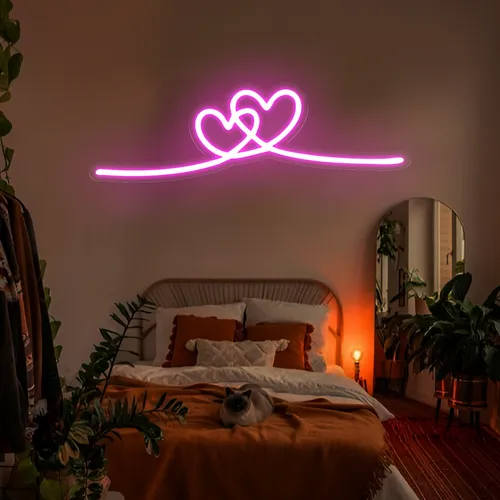 Infinity Heart Pink Neon Sign - Custom Socks Now