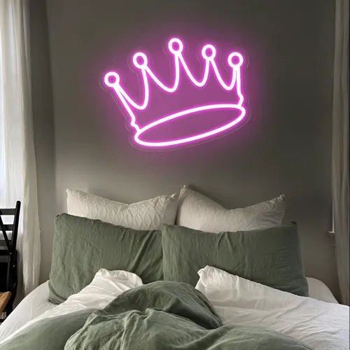 Majestic Pink Crown Neon Sign - Custom Socks Now