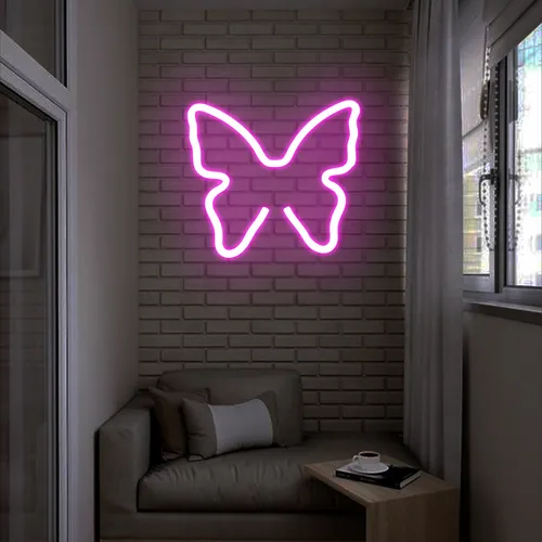Flutter Pink Neon Sign - Custom Socks Now