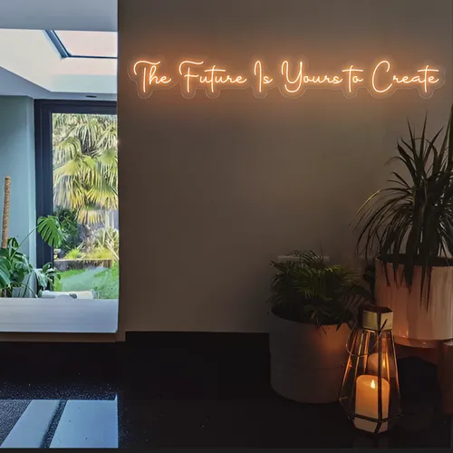 Ambitious The Future is Yours to Create Neon Sign - Custom Socks Now