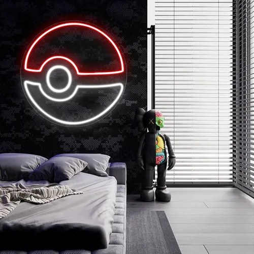 Pokéball Neon Sign - Custom Socks Now