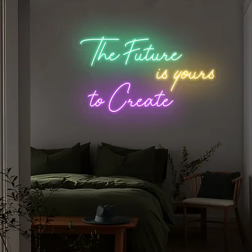 Visionary The Future is Yours to Create Neon Sign - Custom Socks Now