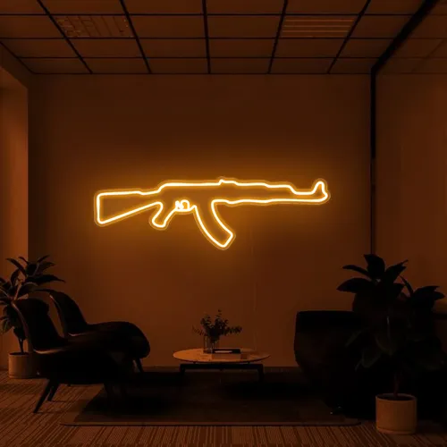 Cool Rifle Neon Sign - Custom Socks Now