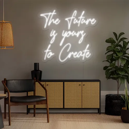 Luminous The Future is Yours to Create Neon Sign - Custom Socks Now