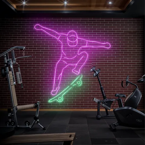 Skater Glow Neon Sign - Custom Socks Now