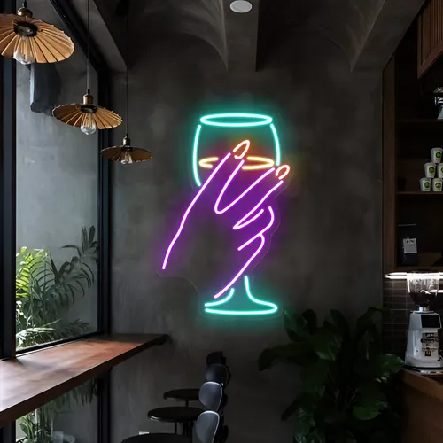 Chic Glass Neon Sign - Custom Socks Now