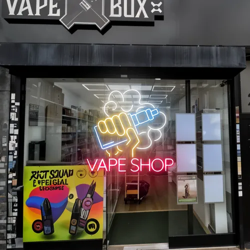 Vape Shop Window Neon Sign - Custom Socks Now
