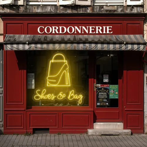 Shoe Bag Window Neon Sign - Custom Socks Now