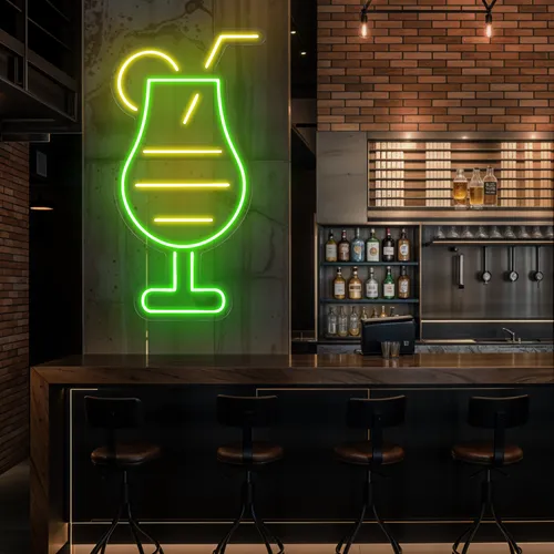 Sparkling Toast Glass Neon Sign - Custom Socks Now