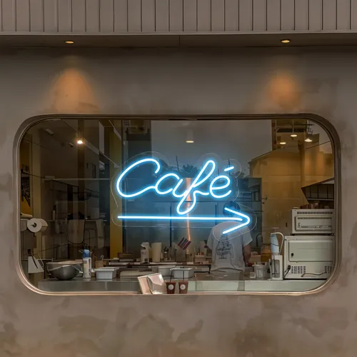 Cafe Window Neon Sign - Custom Socks Now