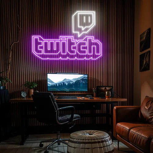 Twitch Gaming Room Neon Sign - Custom Socks Now