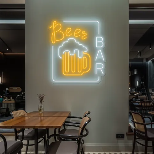 Beer Bar Vertical Neon Sign - Custom Socks Now