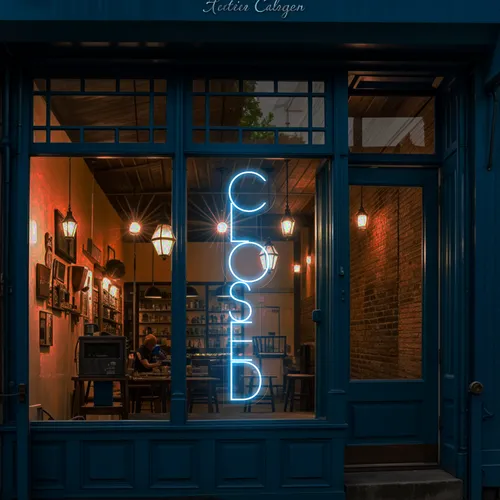 Closed Vertical Neon Sign - Custom Socks Now