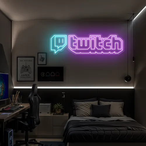 Twitch Streaming Setup Neon Sign - Custom Socks Now