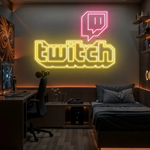Twitch Bold Glow Neon Sign - Custom Socks Now