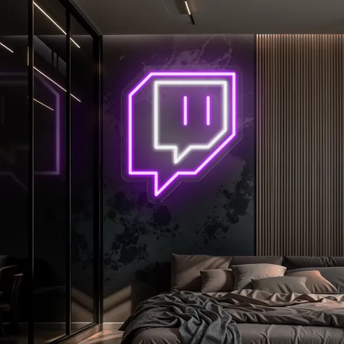 Twitch Logo Wall Neon Sign - Custom Socks Now