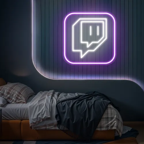 Twitch Logo Bedroom Neon Sign - Custom Socks Now