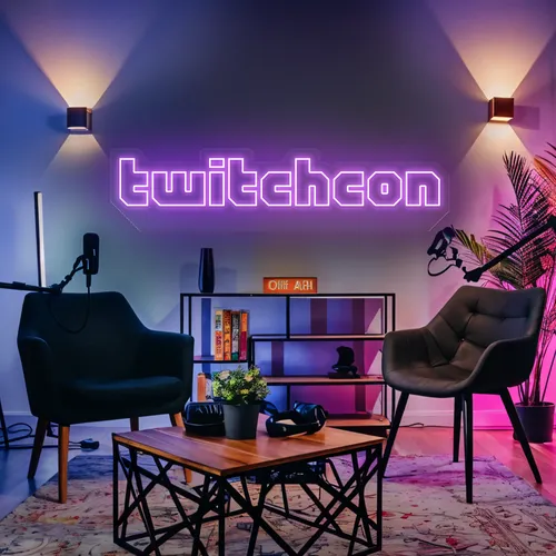 TwitchCon Gamer Lounge Neon Sign - Custom Socks Now