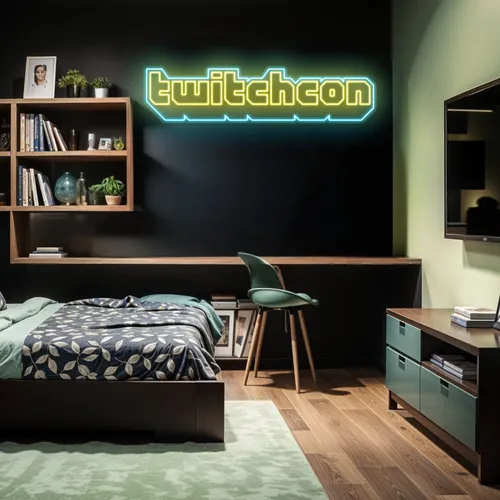 TwitchCon Bedroom Aesthetic Neon Sign - Custom Socks Now