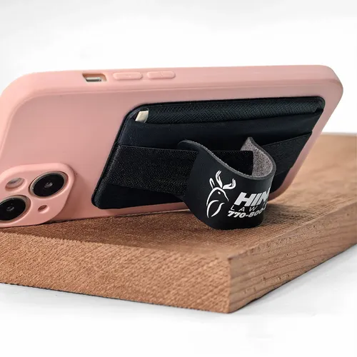 Leather Phone Wallet with Hand Grip - Custom Socks Now