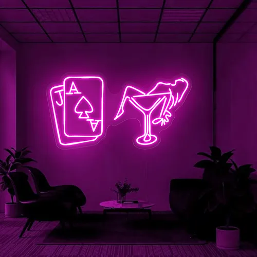 Vegas Night Neon Sign - Custom Socks Now