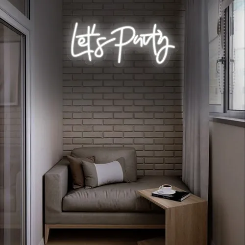 Mini Lets Party Neon sign - Custom Socks Now