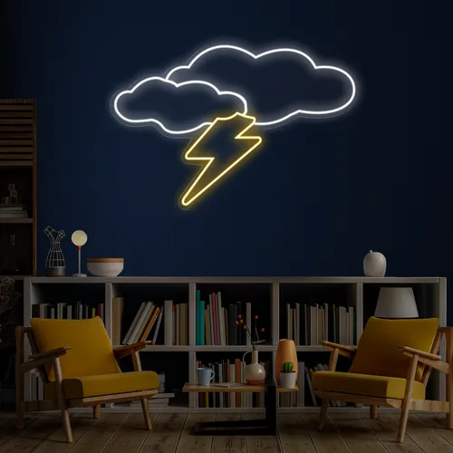 Thunder Cloud Neon Sign - Custom Socks Now