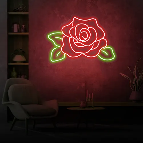 Rose Neon Sign - Custom Socks Now