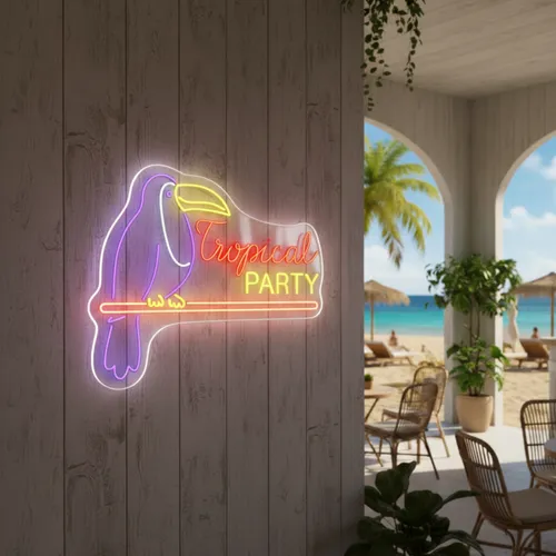 Tropical Party Neon Sign - Custom Socks Now
