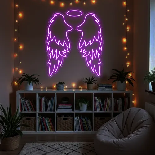 Custom Angel Wings Neon Signs - Custom Socks Now