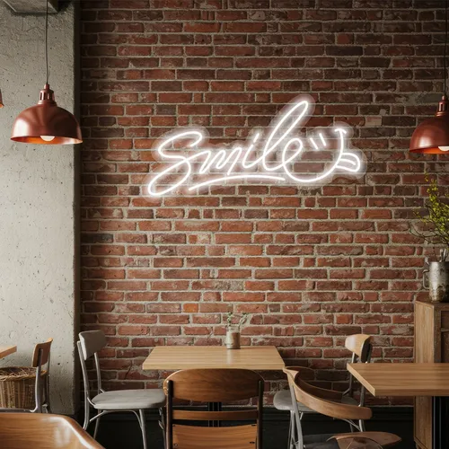 Custom Smile Neon Signs - Custom Socks Now