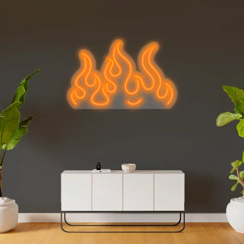 Custom Fire Neon Signs - Custom Socks Now
