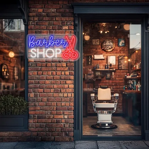 Custom Barber Shop Neon Signs - Custom Socks Now